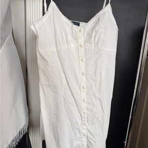 Brandy Melville White Button-Front Cotton Camisole Slip
